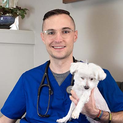 Dr. Greg Thompson and his dog